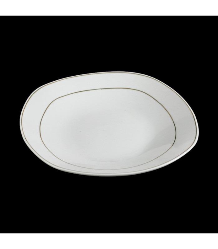 PLATO HONDO CON BORDE DORADO 21.5CM
