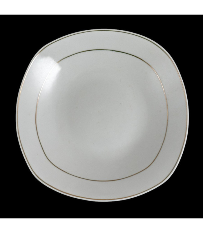PLATO HONDO CON BORDE DORADO 21.5CM