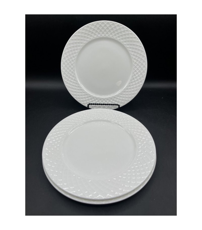 PLATO PLAYO BORDE LABRADO 25.5CM BLANCO