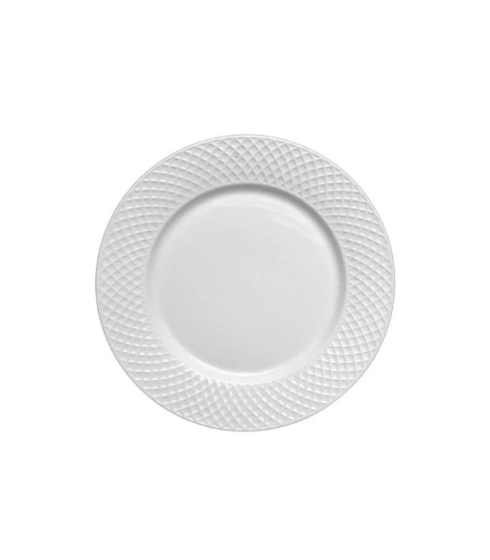 PLATO PLAYO BORDE LABRADO 25.5CM BLANCO