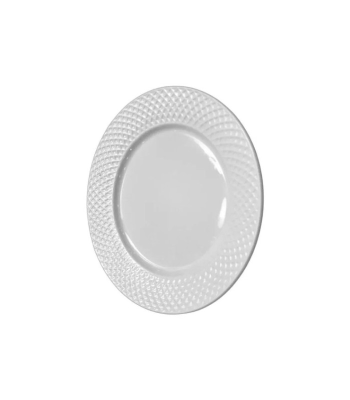 PLATO PLAYO BORDE LABRADO 25.5CM BLANCO