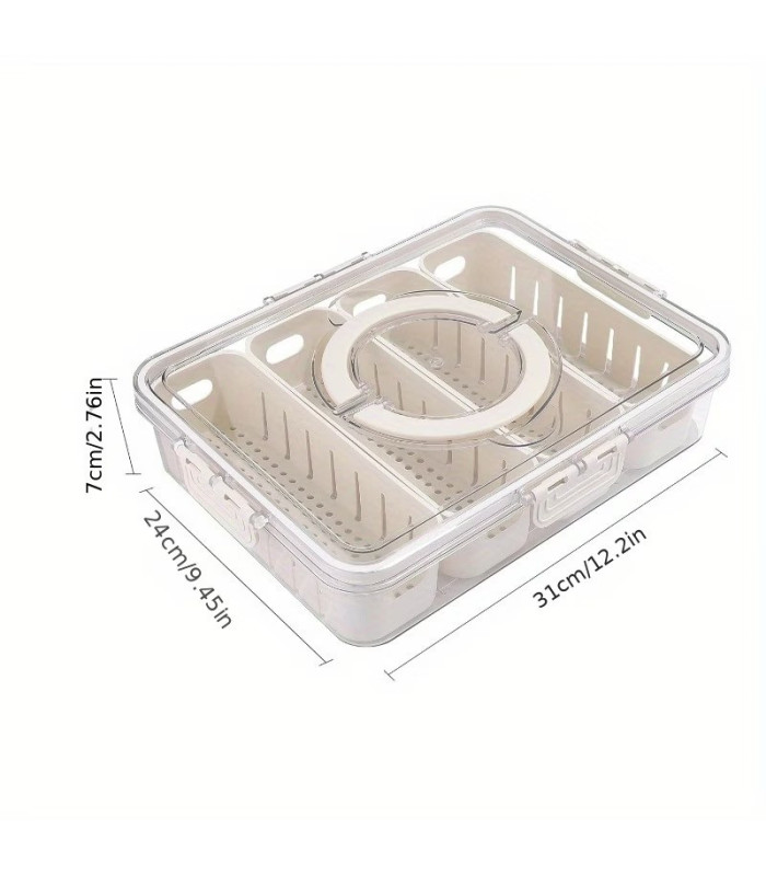 CAJA PET 31x24x6.8CM 8COMPARTIMIENTO CON MANIJA