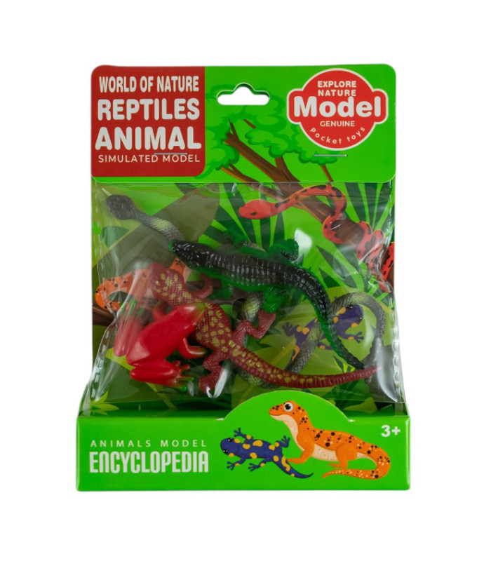 SET DE ANIMALES SAPO Y REPTILES 4PCS