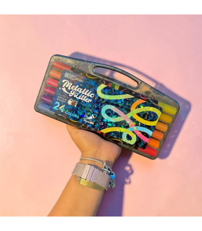 SET DE MARCADOR CON GLITTER 24PCS