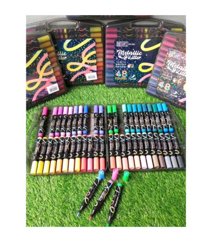 SET DE MARCADOR CON GLITTER 48PCS