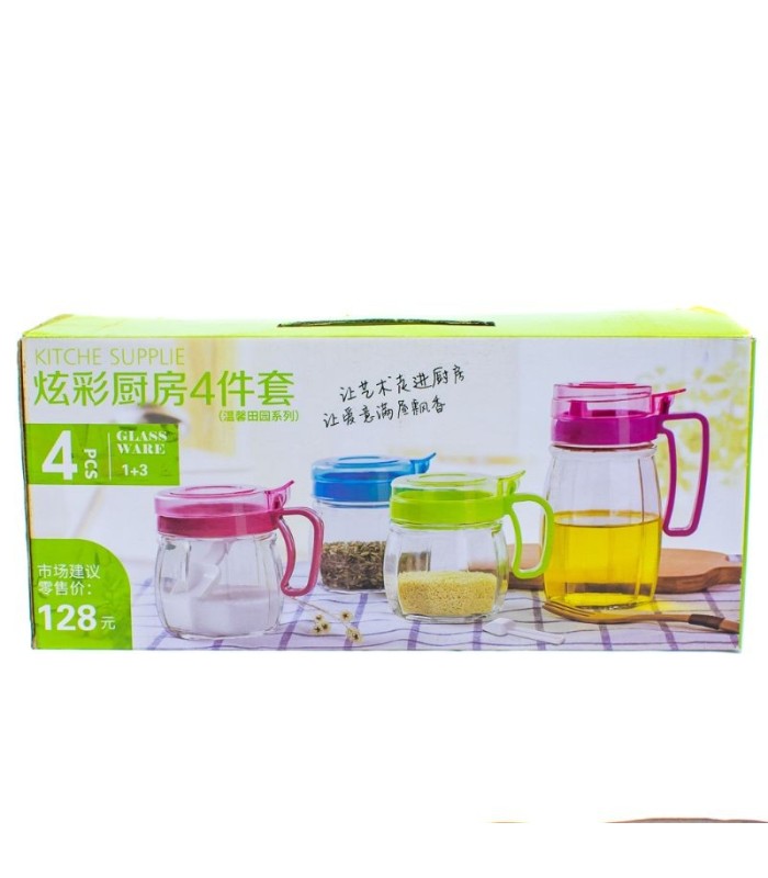 Condiméntero 4 pc de vidrio