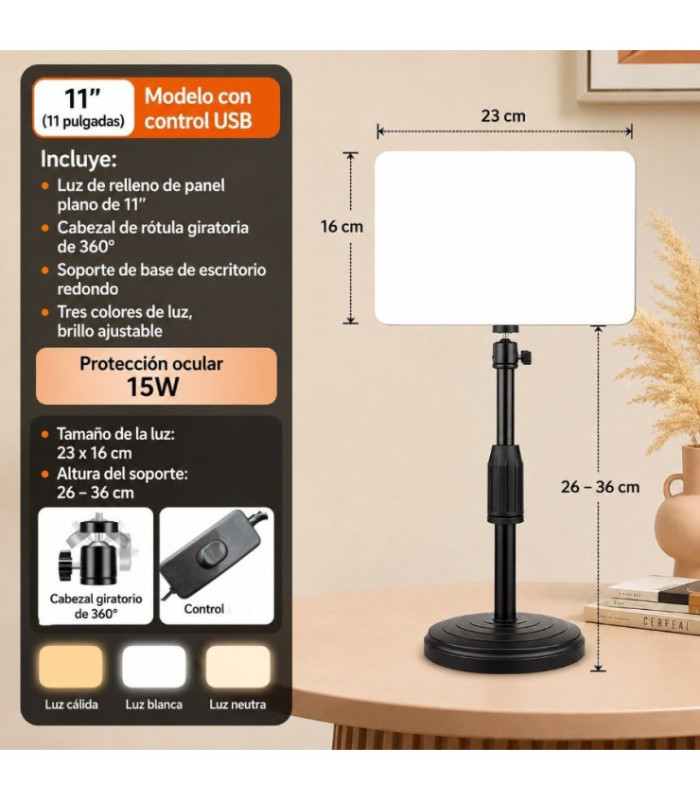 PANEL LED 11  + TRIPODE 50CM + CONTROL BD-P11