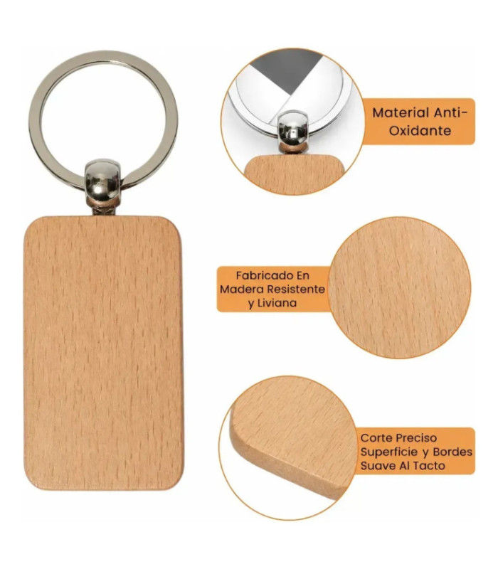 LLAVERO DE MADERA RECTANGULAR 5x3CM