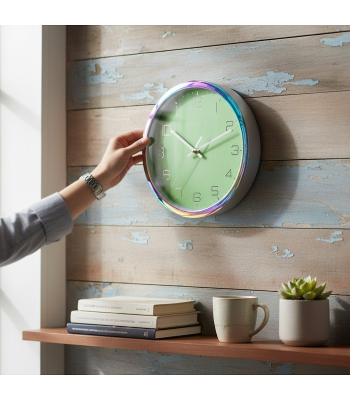 RELOJ CIRCULAR 30CM BORDE HOLOGRAFICO