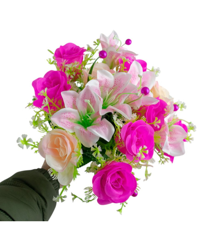 RAMO ARTIFICIAL  ROSA Y LIRIO  15CABEZA