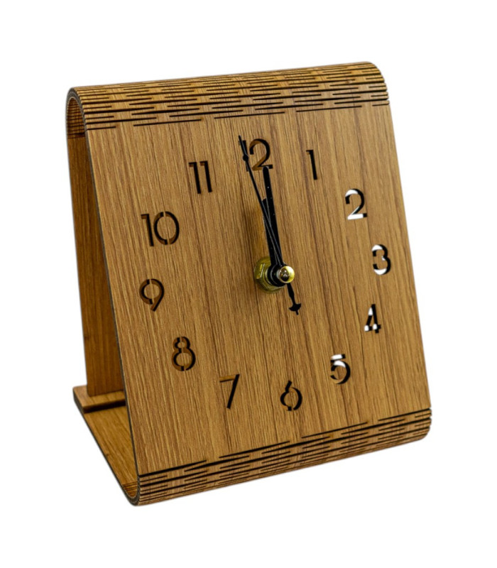 RELOJ DE MADERA P/ ESCRITORIO 12x9.5x15CM