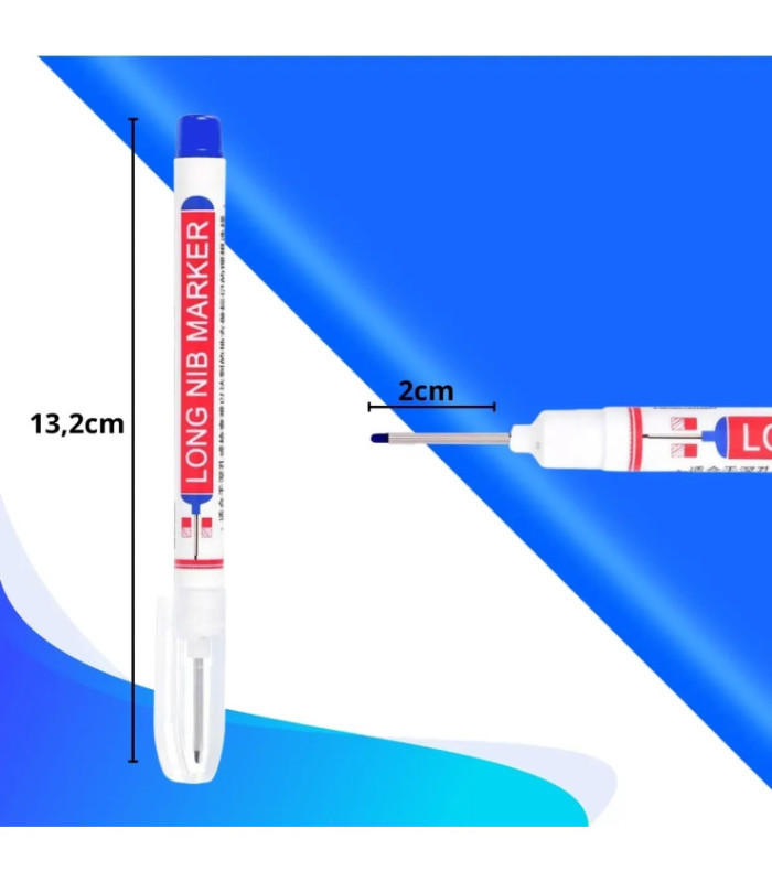 MARCADOR CARPINTERO PUNTA LARGA AZUL