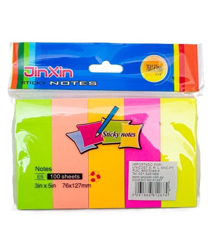 Notas adhesivas fluorecentes 76x127mm