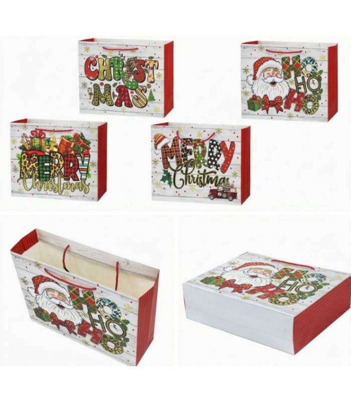 BOLSA P/ REGALO NAVIDEÑO 32x26x10CM