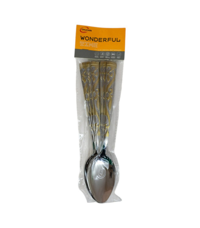 Cuchara c/ toque dorado 6pc