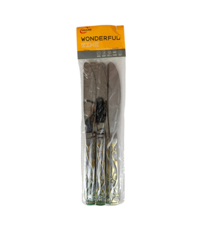 Cuchillo c/ toque dorado 6pc