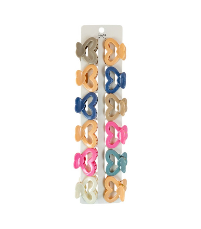 PINZA CABELLO CORAZON 4.5CM 12PCS