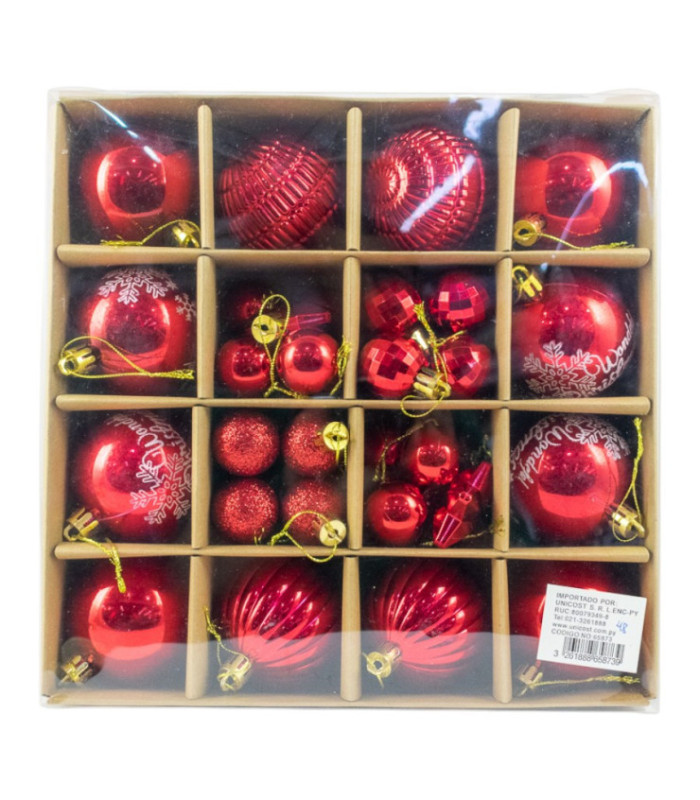 COLGANTE NAV ROJO SURTIDO 42PCS