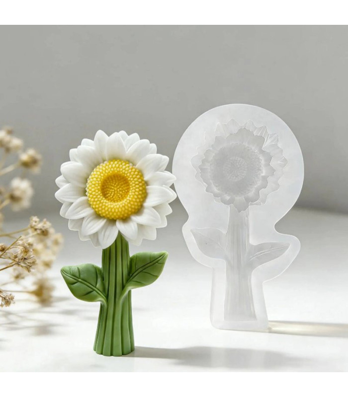 MOLDE SILICONA GIRASOL CON TALLO 7x12CM