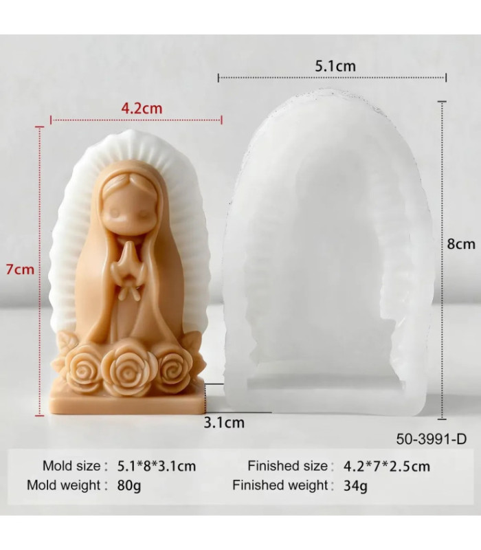 MOLDE SILICONA VIRGEN 8x5.1CM