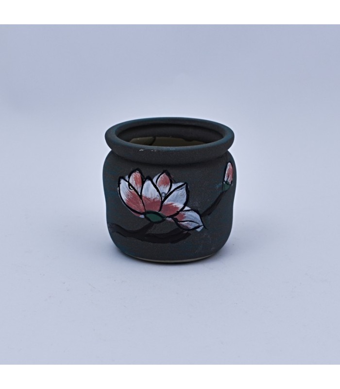 Maceta con diseños de flores 8x8cm
