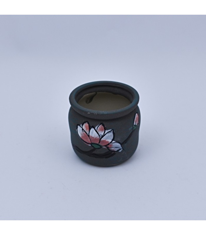 Maceta con diseños de flores 8x8cm