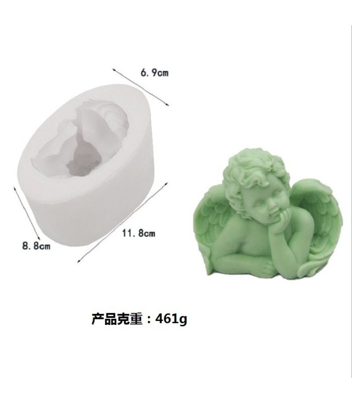 Molde de silicona ángel recostado 11.8x8.8x6.9cm