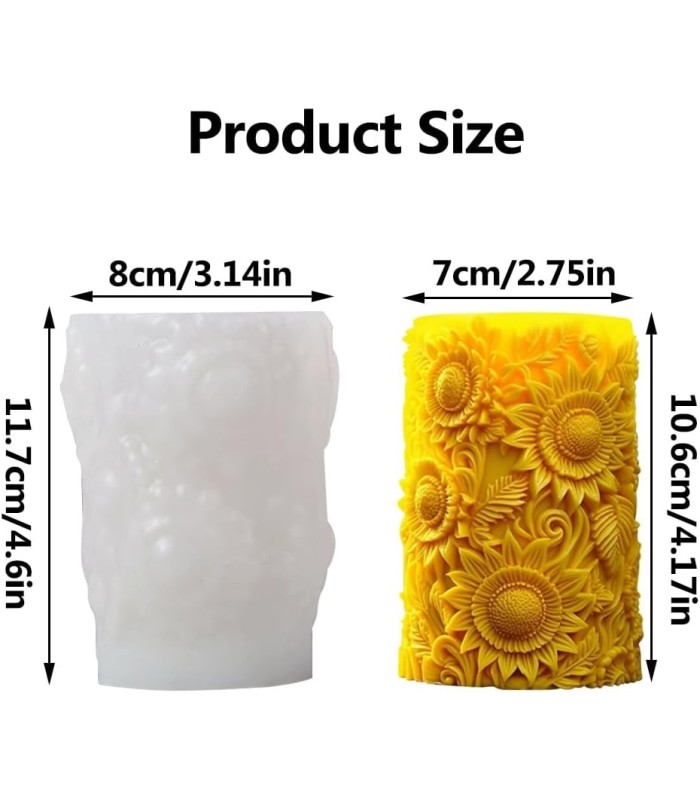 Molde de silicona vela borde girasol 11.5x8cm