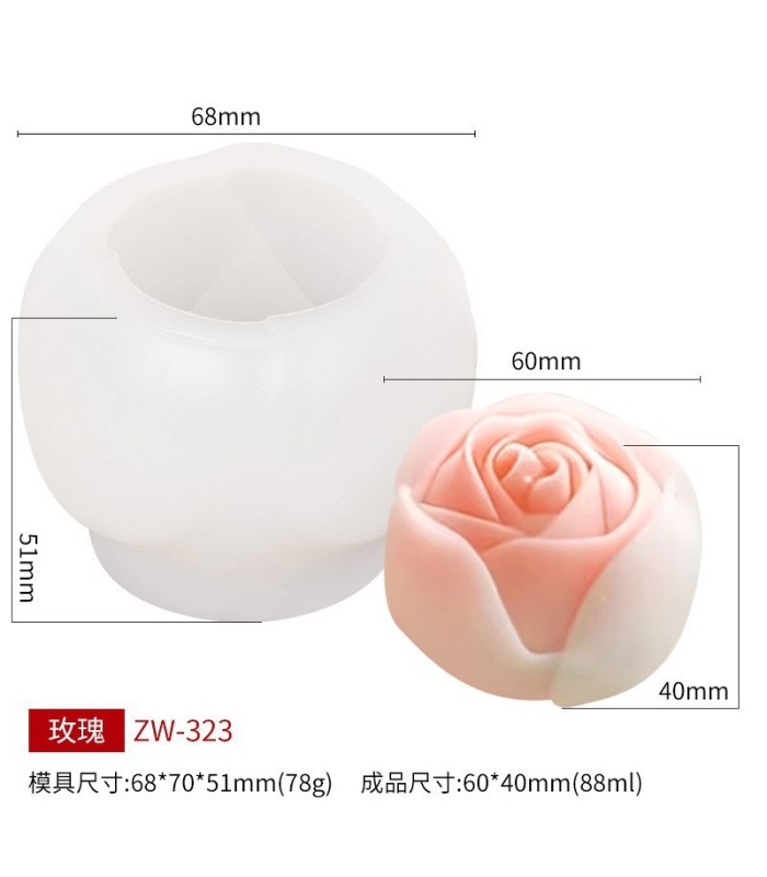 Molde de silicona rosa 68x51mm