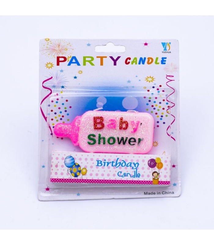 Vela baby shower forma biberon