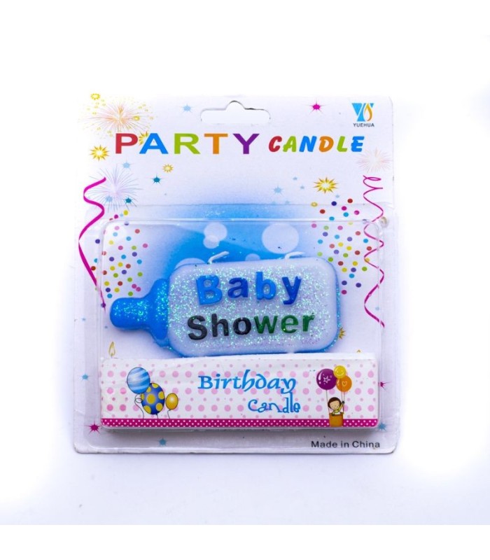 Vela baby shower forma biberon