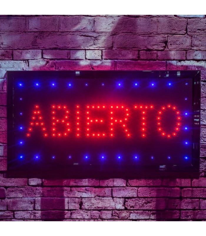 Cartel electrónico ABIERTO 48x25cm