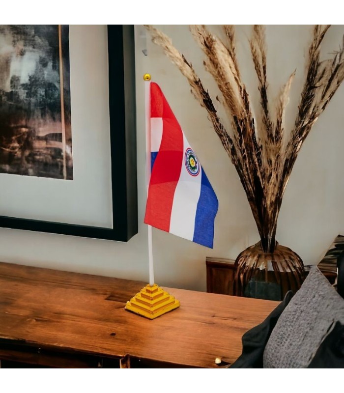 Bandera pequeña de mano Paraguay 14x21cm