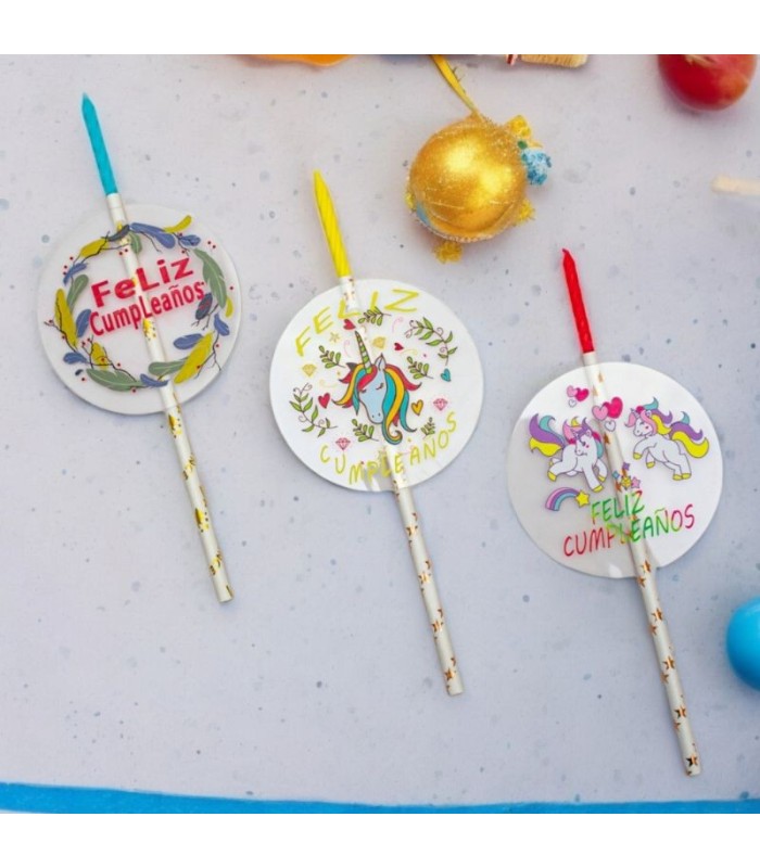 Vela letra feliz cumpleaños