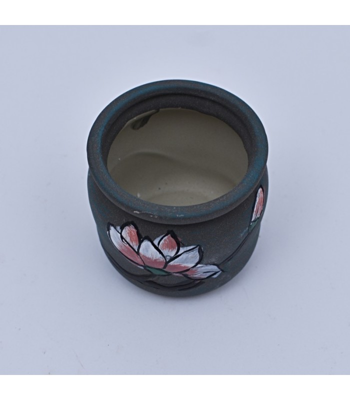 Maceta con diseños de flores 8x8cm