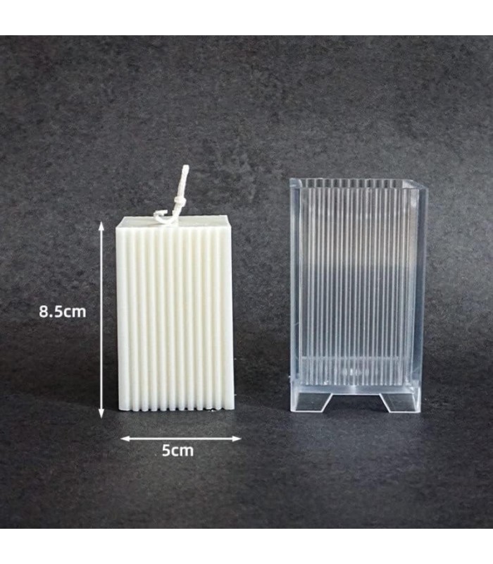 Molde acrílico cuadrado acanalado 9.7x5.8cm