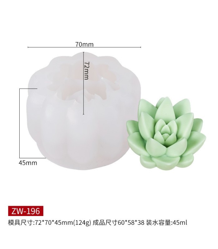 Molde de silicona suculenta 70x45mm