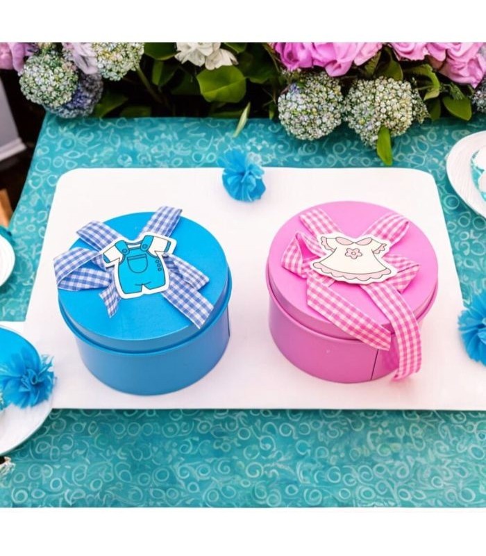 Cajita de metal para baby shower