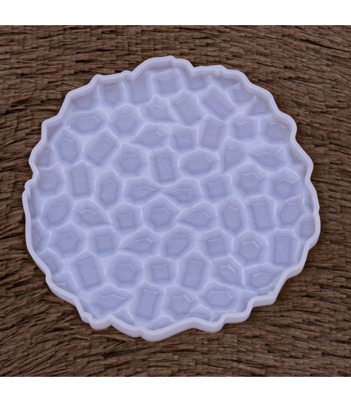 Molde de silicona posavaso diseño diamante 13cm