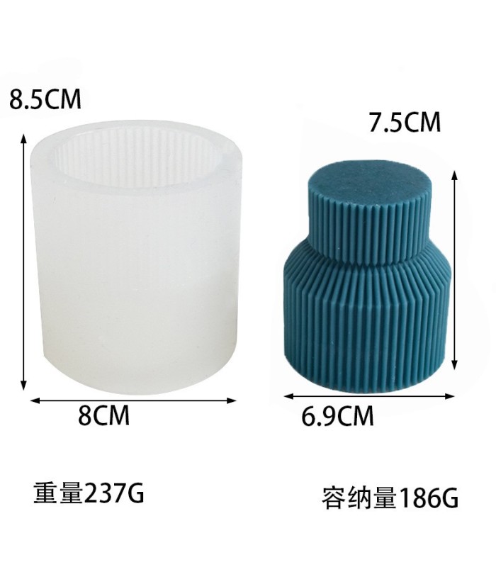 Molde de silicona escalonada a rayas 8.5x8cm