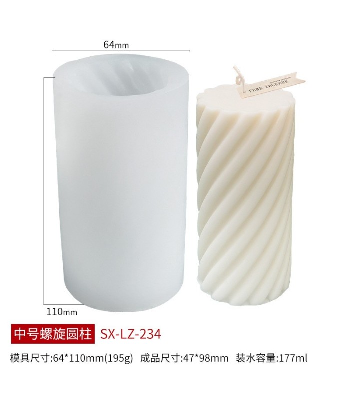 Molde de silicona cilíndrico borde espiral 110x64m