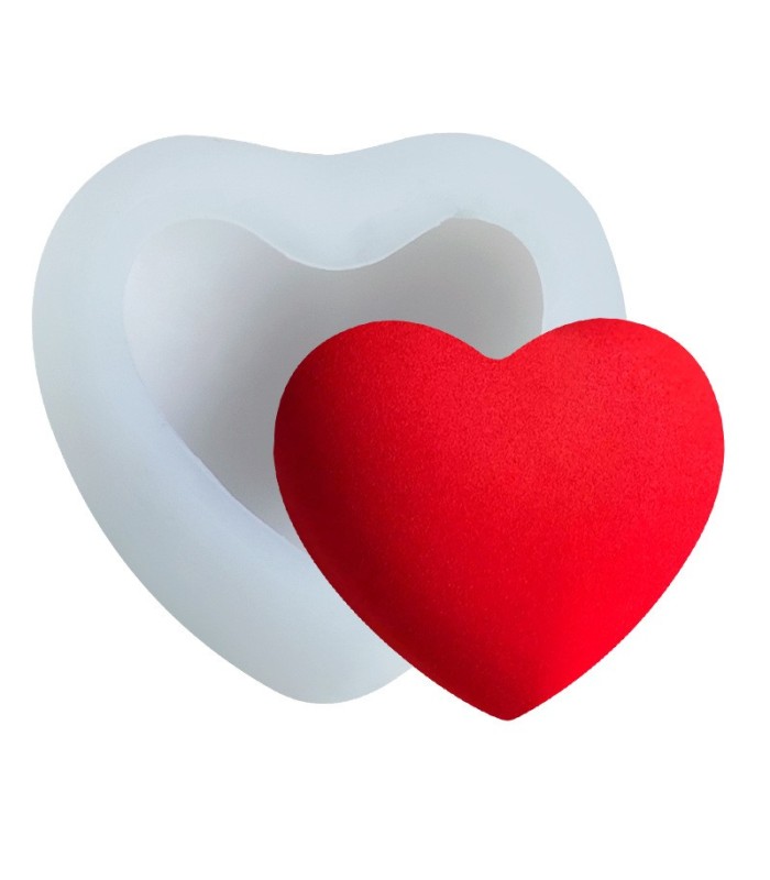 Molde de silicona corazón 3D 115x105mm