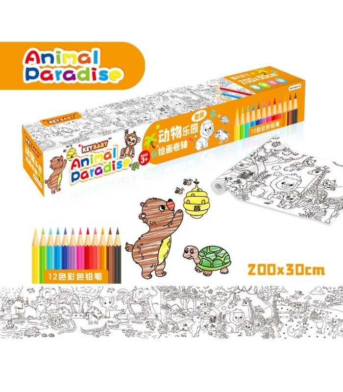 KIT ROLLO PARA PINTAR 200x30CM + 12COLOR