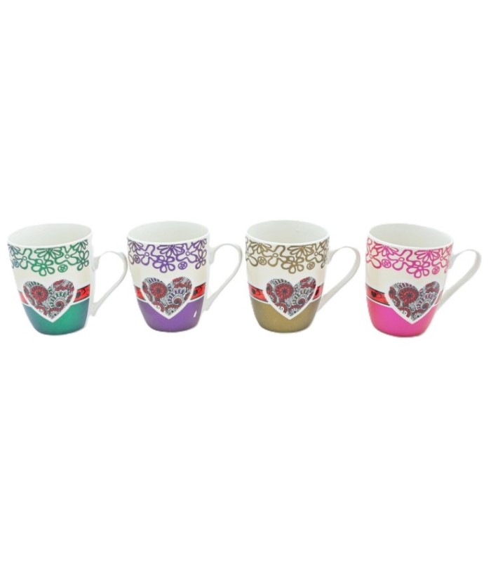 Taza con diseño corazón 8x10x5.5cm