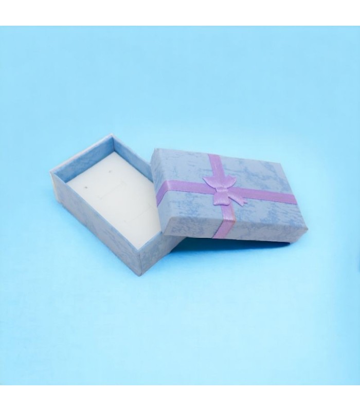 Cajita de regalo para arito y anillo lila y celest