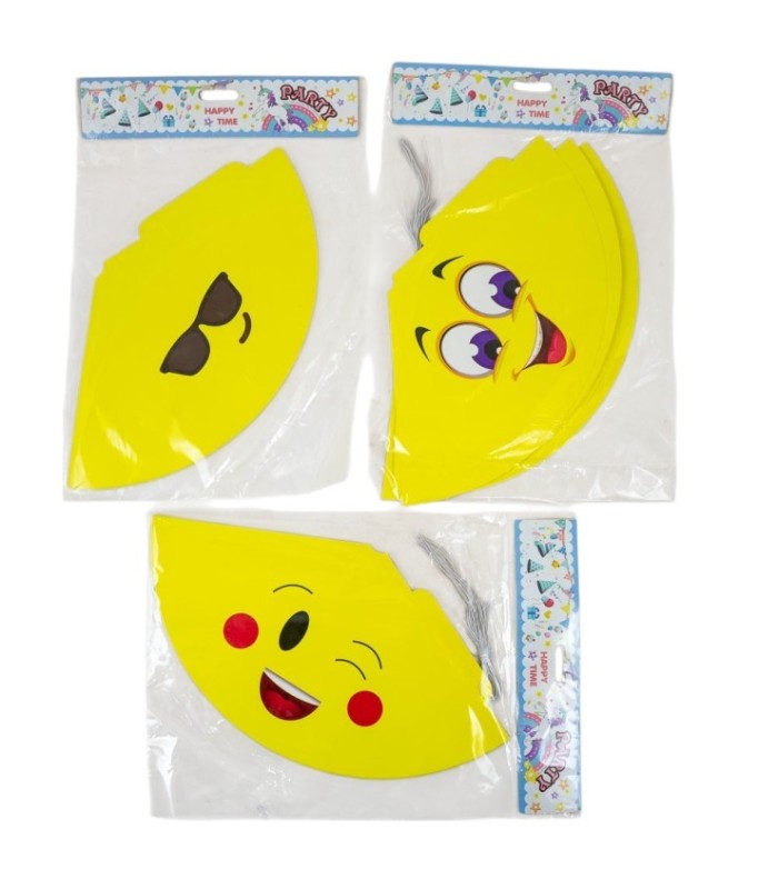 BONETE DE CARTON EMOTICON 10PC