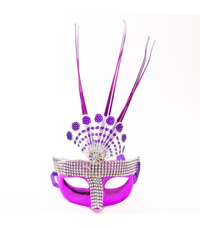 Mascara de carnaval con pluma