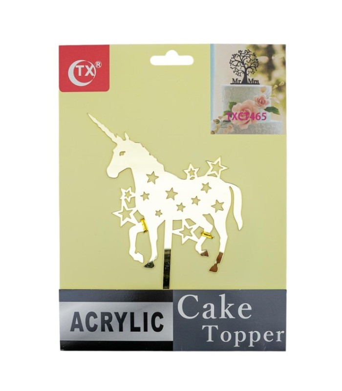 Topper acrílico unicornio