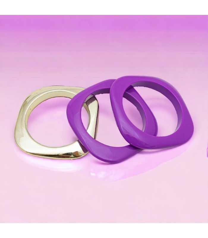 Pulsera acrílica cuadrado 3 piezas