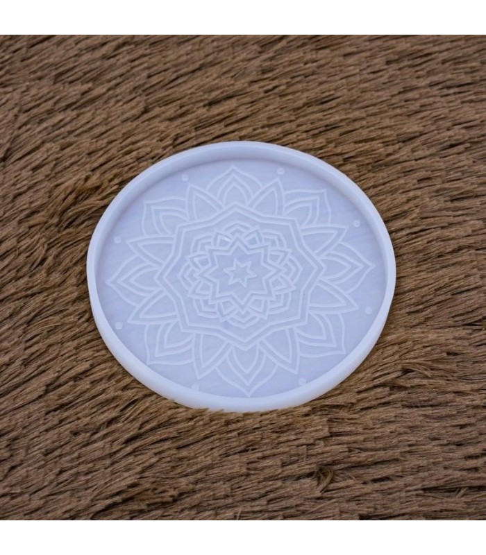 Molde de silicona diseño posavasos mándala 120mm